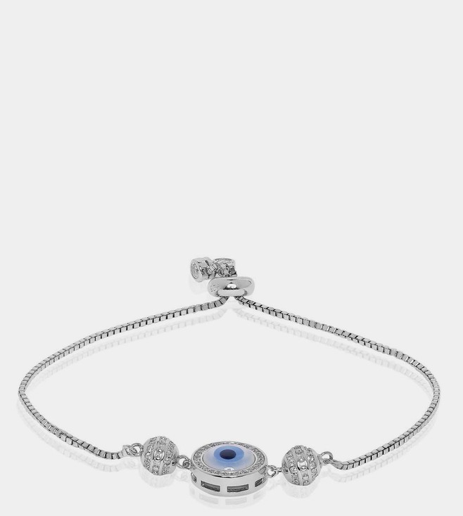 sterling silver evil eye bracelet, protection bracelet for women, mal -  Lily Daily Boutique
